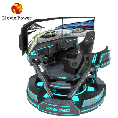 VR 3-Screen Auto Racing Virtual Reality Simulator 6-Dof Zwarte Auto Racing Game Machine 5d Auto rijden arcade For Mall