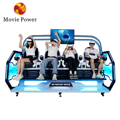2.5kw Virtual Reality Roller Coaster Simulator 4 zitplaatsen 9D VR Cinema Space Theater