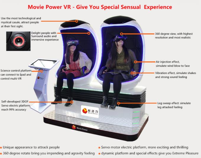 De Elektrische 220V 9D VR Simulator van het capsuleontwerp 360 Graadfilm en Interactief Spel 0