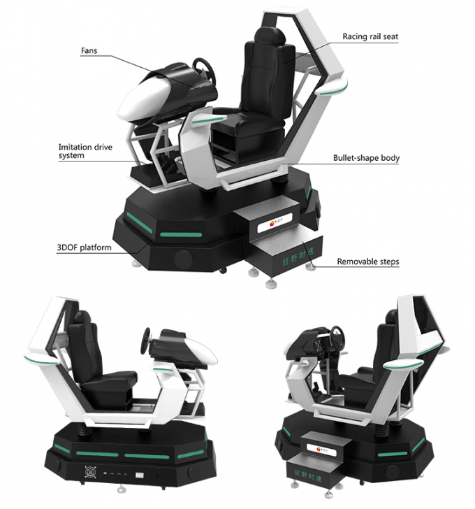 Het drijfmateriaal van de de Raceauto Interactieve Drijfsimulator van de Test9d Simulator VR 0