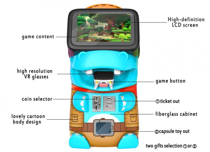 Het Muntstuk van Cutykinderen stelde Vr-Machine in werking de Virtuele Werkelijkheid het Jonge geitjearcade van de Babysimulator draagt 0