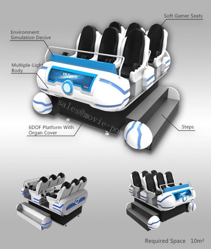 6 Virtuele de Werkelijkheidssimulator van Seat 9D met Dynamisch Platform 1