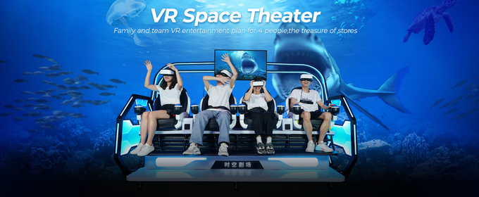 2.5kw Virtual Reality Roller Coaster Simulator 4 zitplaatsen 9D VR Cinema Space Theater 0