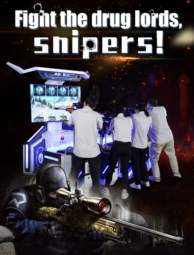 4 Spelers AR Sniper Coin Operated Arcade Game Machine Gun Shooting AR Gaming Equipment 0