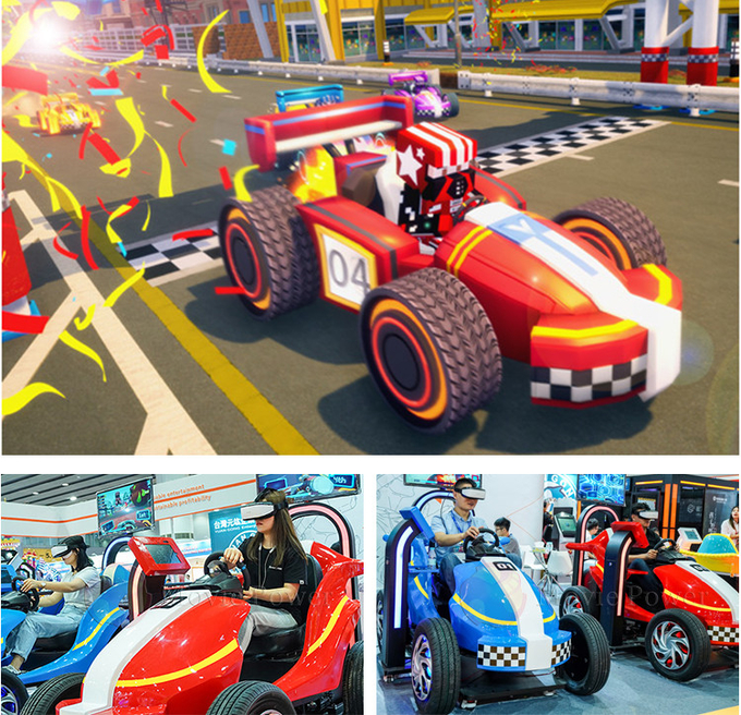 VR-themaparkritten 9D Kids Racing Game Simulator Muntautomaat Arcade-machine 1