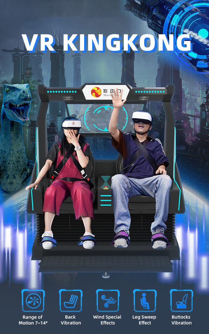 2 zitplaatsen achtbaan 9d Vr Motion Chair Vr Cinema Movies Simulator Virtual Reality Game Machine Arcade Te koop 0