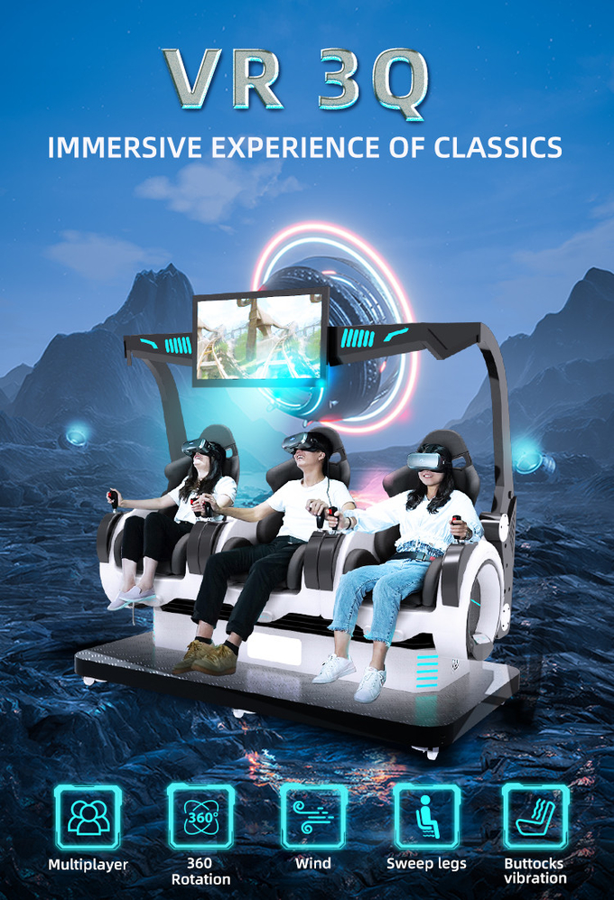 3 zitplaatsen Virtual Reality Simulator Munt bediend 5D Game Machine 9D Cinema stoelen 0