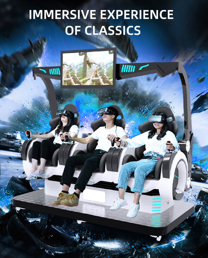 3 zitplaatsen Virtual Reality Simulator Munt bediend 5D Game Machine 9D Cinema stoelen 2