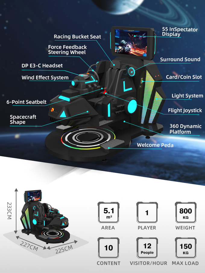 Interactieve VR schieten 360 graden VR Vlucht VR Racing Simulator Cockpit Star Warship 1