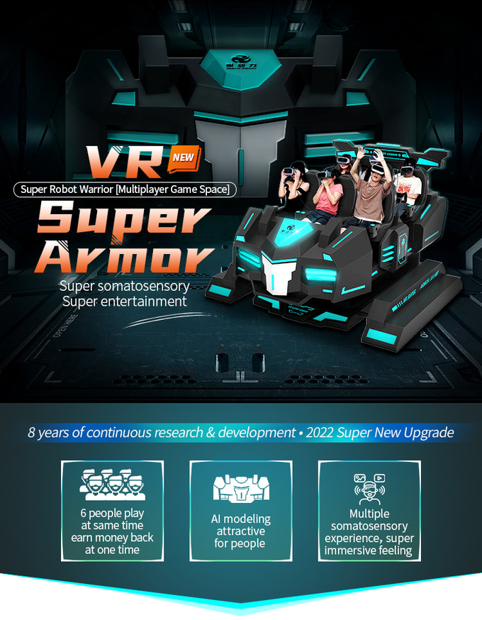6 zitplaatsen achtbaan Virtual Reality Simulator 3d Vr Motion Chair Voor pretpark 0
