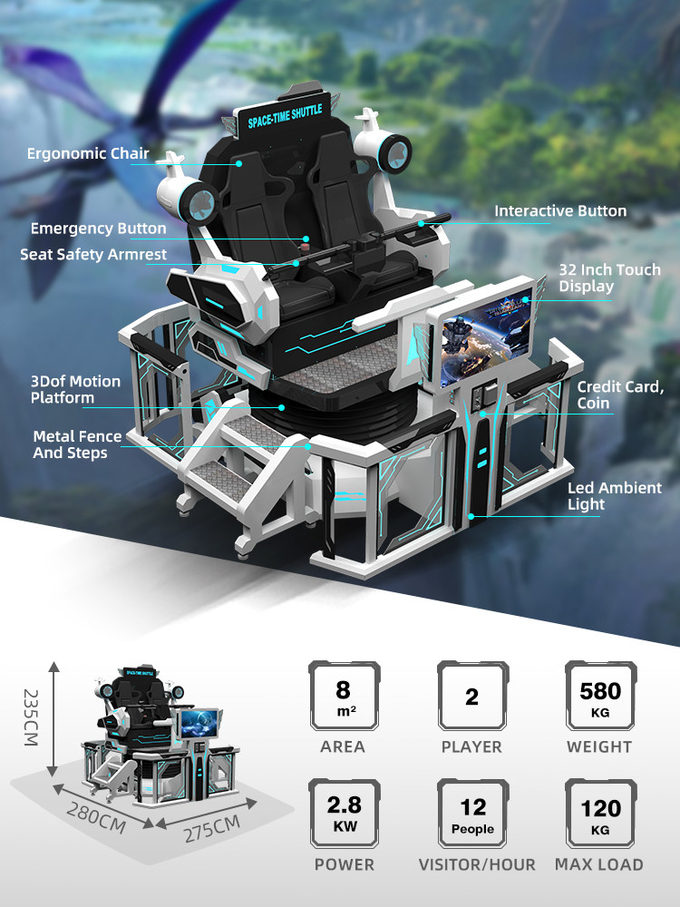 360 vr stoel 9d vr bioscoop vr simulator machine virtuele realiteit rollercoaster indoor games amusement ritten 1