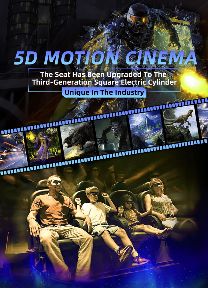 VR-filmsystemen Leveranciers Motion Cinema stoel apparatuur 4d 5d 7d 9d 6d Theater met meerdere zitplaatsen 0