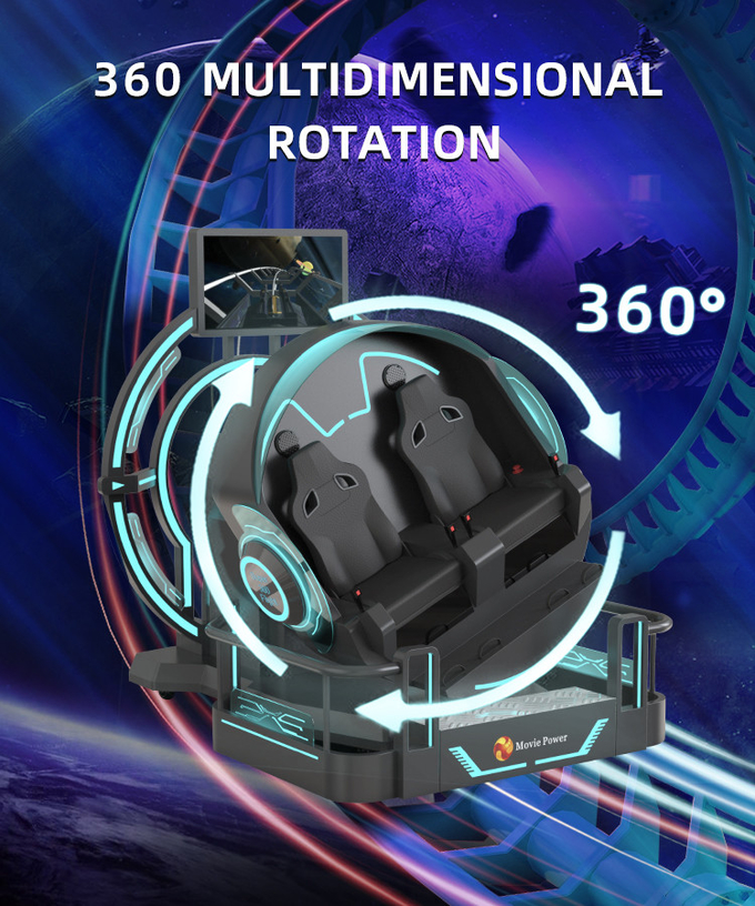 Smart Control VR 360 Flying Cinema 2 zitplaatsen 9D VR achtbaan simulator 3