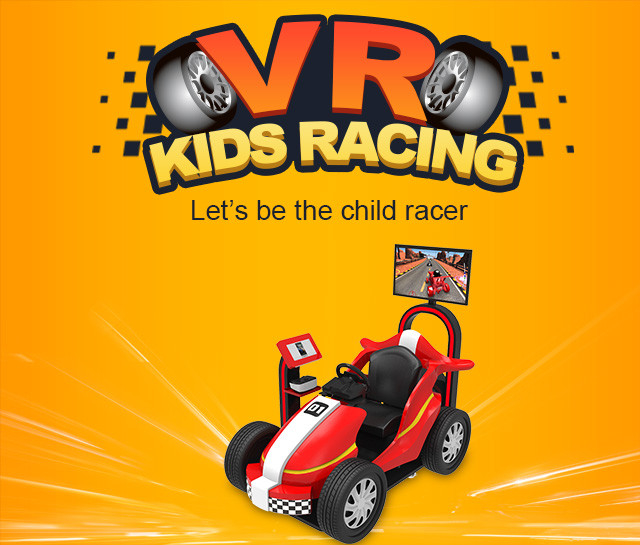 VR-themaparkritten 9D Kids Racing Game Simulator Muntautomaat Arcade-machine 0