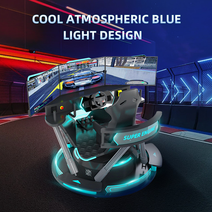 6dof Motion Hydraulische Racing Simulator Racing Car Arcade Game Machine Auto rijden Simulator Met 3 schermen 8