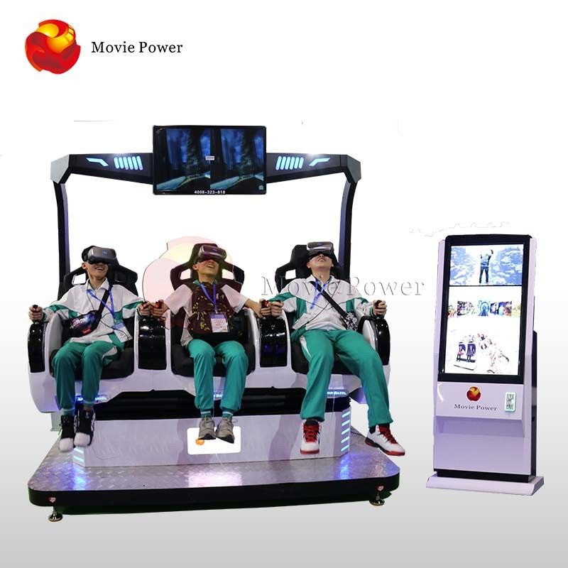 Coin Operated 9D VR Cinema 3 Seats For Indoor Playground / Shopping Mall