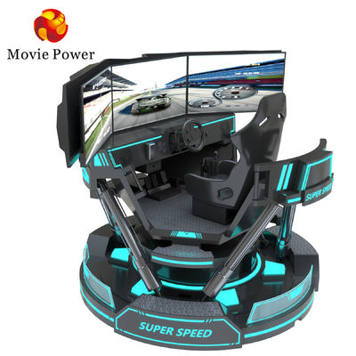 3 Screen Virtual Reality Simulator 6- Dof Black Car Racing Game Machine 5d Car Driving Arcade Voor Mall