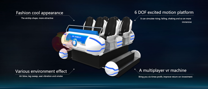 6 Boot van het de Simulatoraluminium van de zetels9d de Virtuele Werkelijkheid voor Pretpark 1