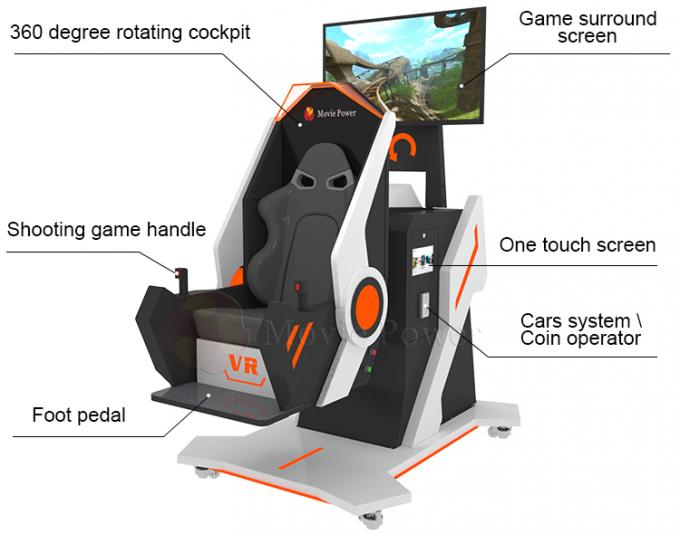 VR Materiaal 9d Flight Simulator Arcade Machine van het 360 Graad het Roterende Vermaak 1