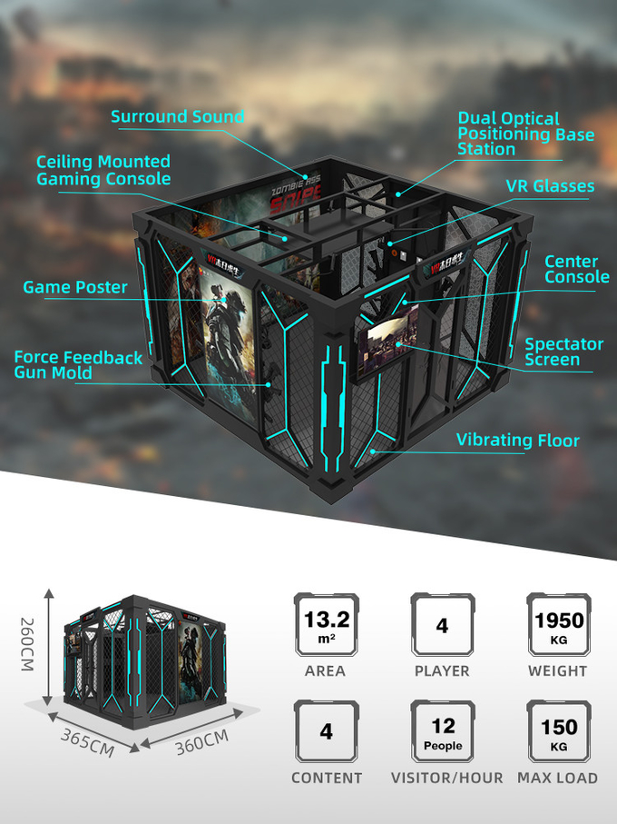 9d Vr Schietsimulator Vr Room Vr Walking Platform Virtual Reality Games Multiplayer Zombie Arcade Machine 1