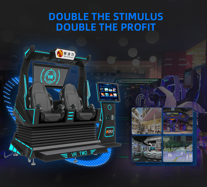 9d VR Cinema 2 Seats Roller Coaster Vr Chair Arcade 4d 8d 9d Virtual Reality Simulator Vr Game Machine Met Schieten 2